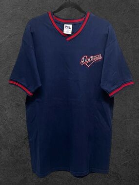 Vintage 1998 Pro Player Cleveland Indians Blue Jersey Style T-Shirt // L